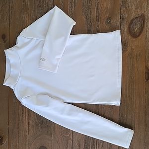 Kids Bright White Champion Base Layer Long Sleeve Half Turtleneck Shirt